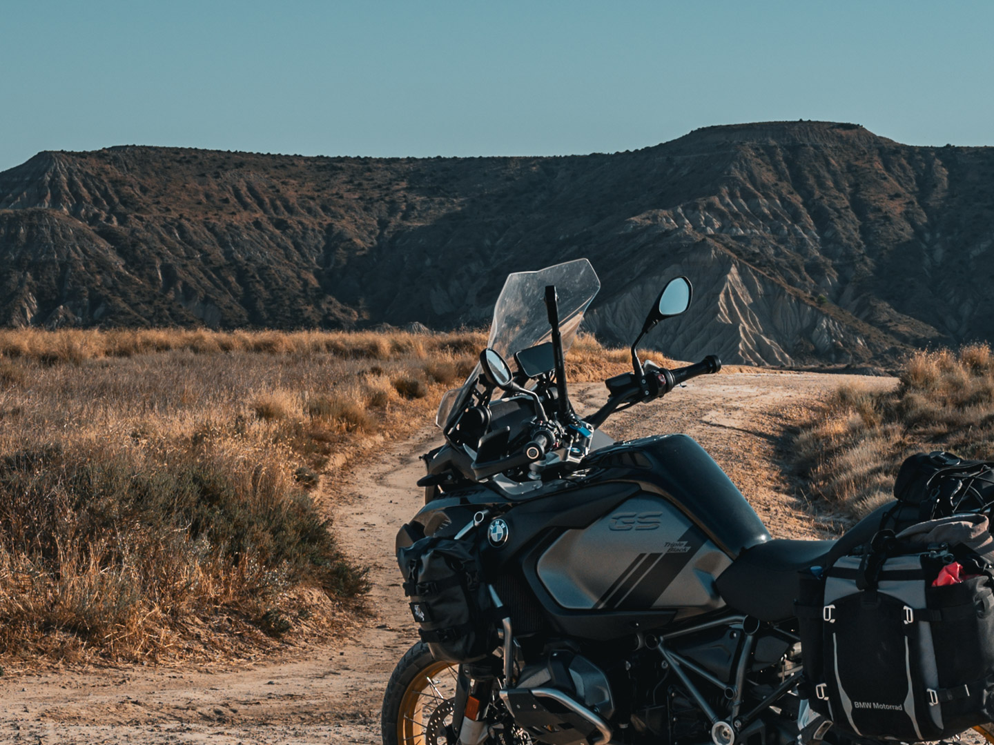 BMW GS on a desert trail