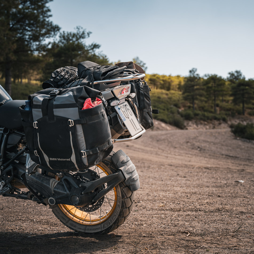 Loaded panniers detail